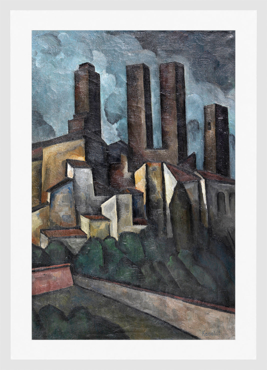 San Gimignano (1916) by Alexander Kanoldt — white frame