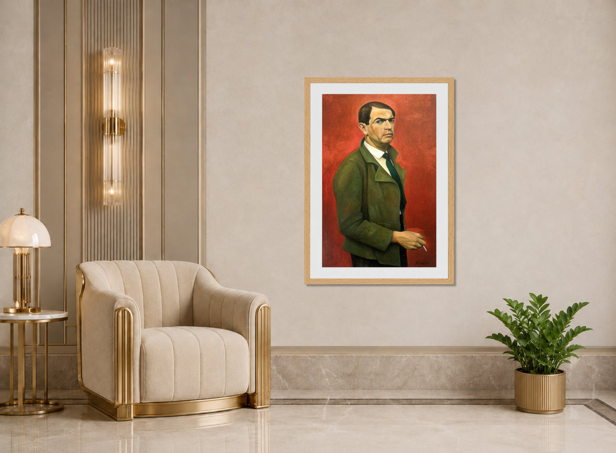 Self-Portrait (1929) by Alexander Kanoldt β art deco roomset
