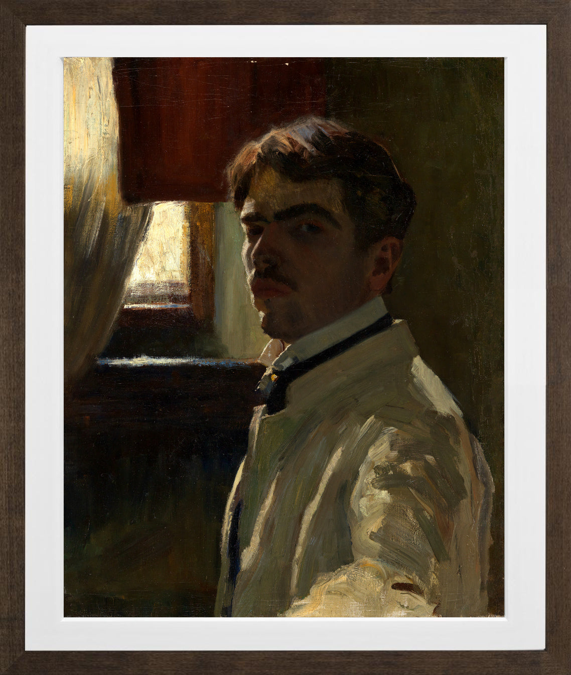 Self-Portrait by Alexander Kanoldt β brown frame