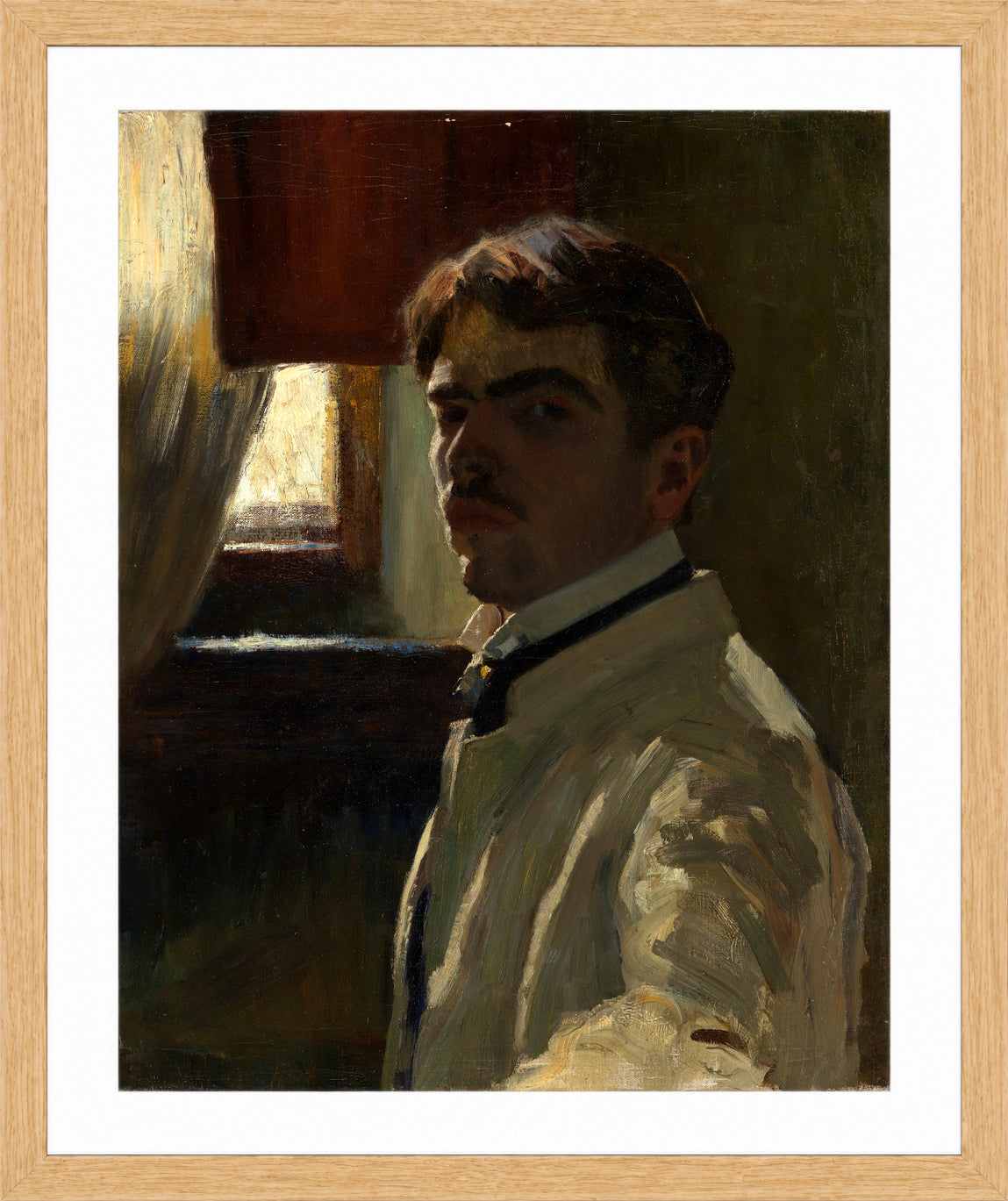 Self-Portrait by Alexander Kanoldt β oak frame