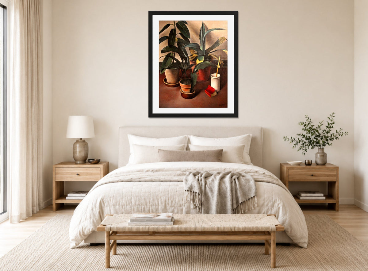 Still Life (1926) β Rubber Plant and Aloe by Alexander Kanoldt β bedroom