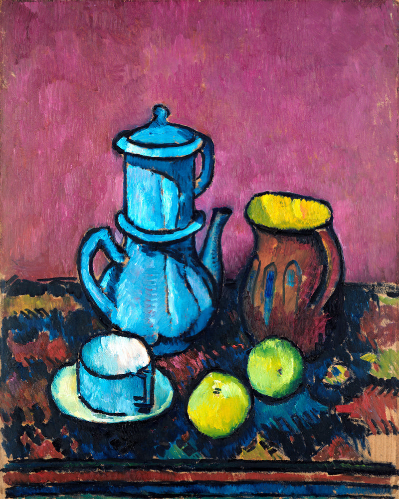 Still Life with Coffee Tableware and Apples (c. 1909β1910) by Alexander Kanoldt β unframed