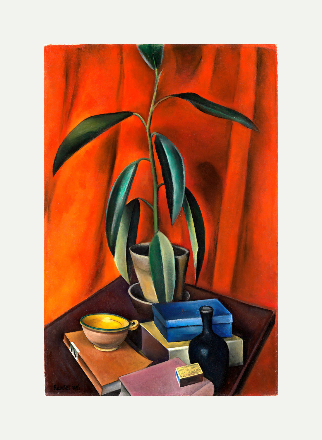 Still Life with Rubber Tree (1921) by Alexander Kanoldt β rolled canvas