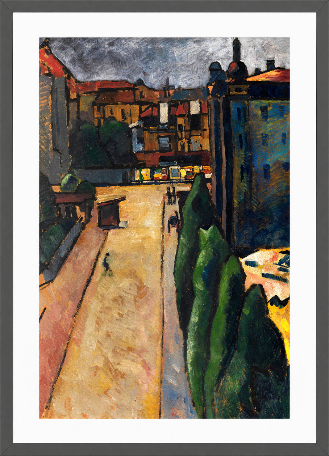 StraΓenbild I (1913) by Alexander Kanoldt β dark grey frame