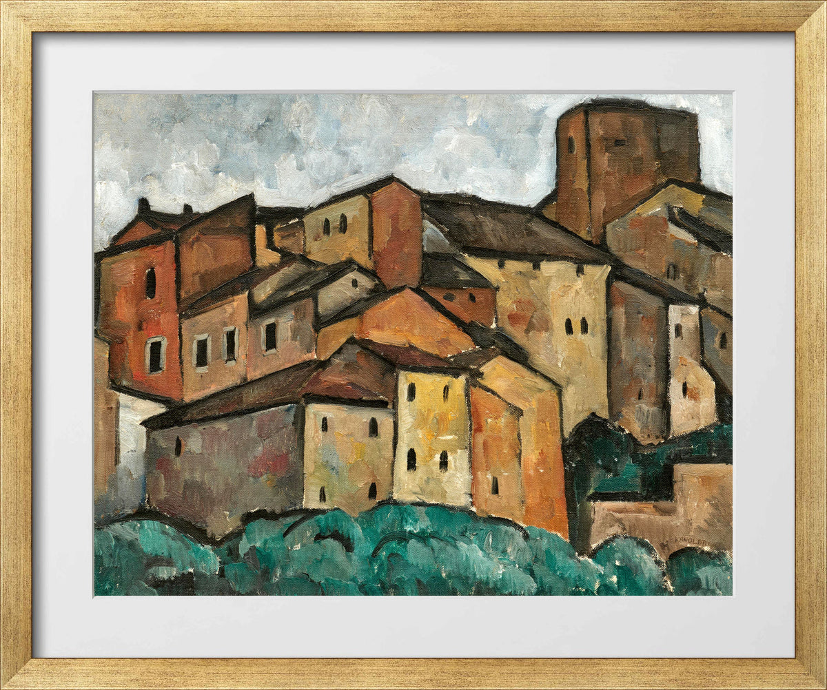 Studie San Gimignano (1913) by Alexander Kanoldt β gold frame