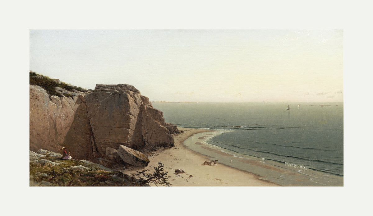 Alfred Thompson Bricher, A Quiet Day near Manchester (1873) — rolled canvas