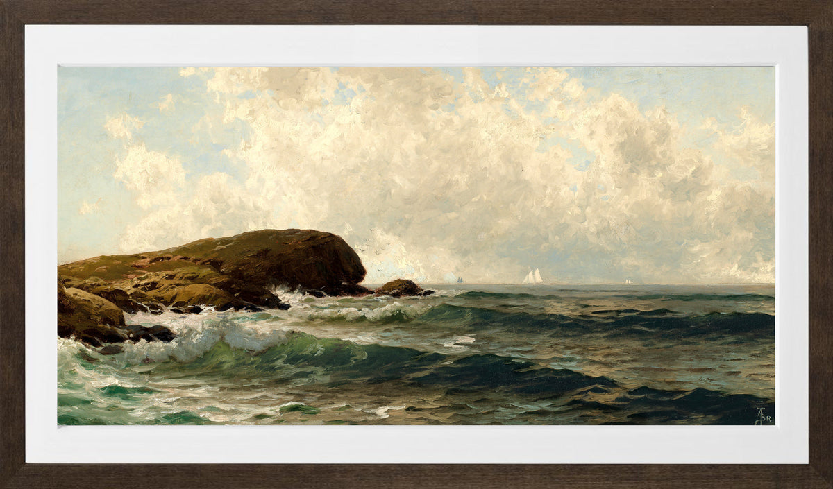 Alfred Thompson Bricher, Afternoon Surf — brown frame
