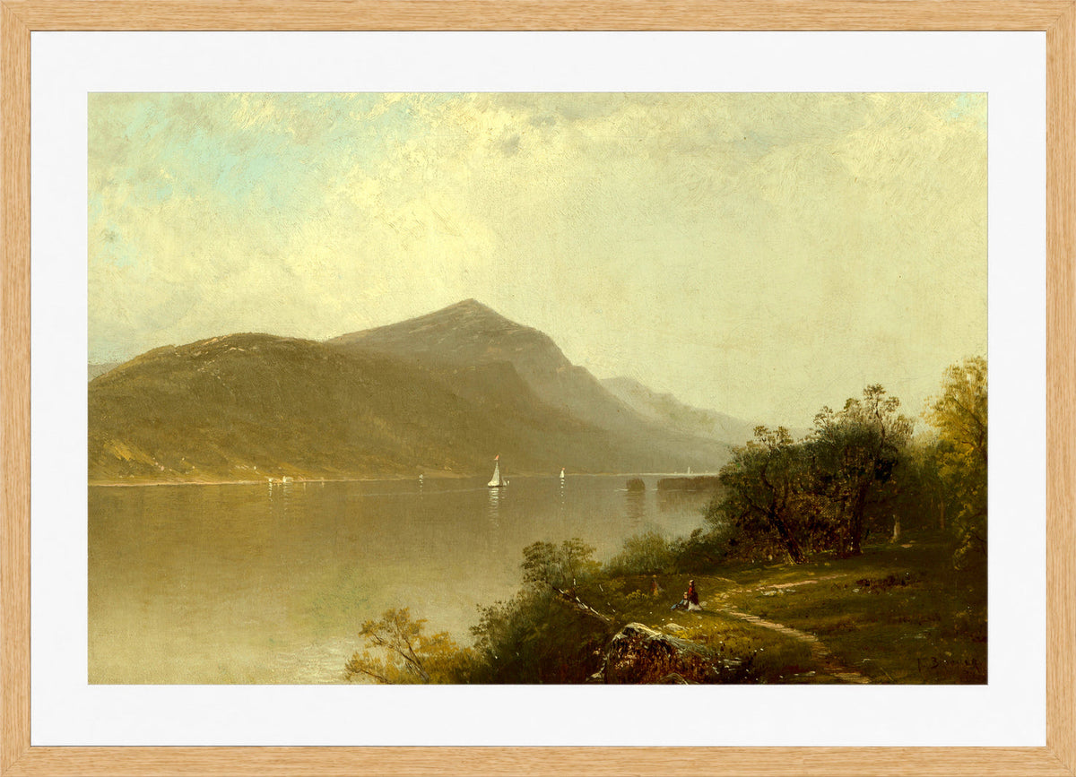 Alfred Thompson Bricher, Along the Hudson River (1872) — oak frame