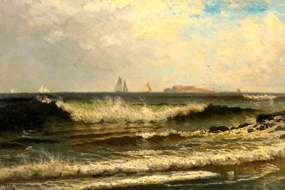 Alfred Thompson Bricher, Breaking Waves (circa 1882) — unframed