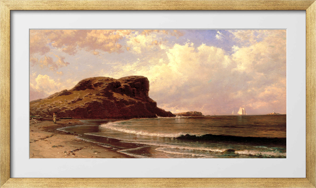 Alfred Thompson Bricher, Castle Rock, Nahant, Massachusetts — gold frame