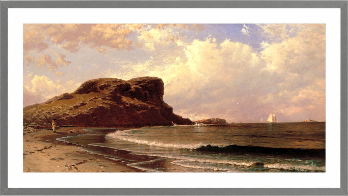 Alfred Thompson Bricher, Castle Rock, Nahant, Massachusetts — light grey frame