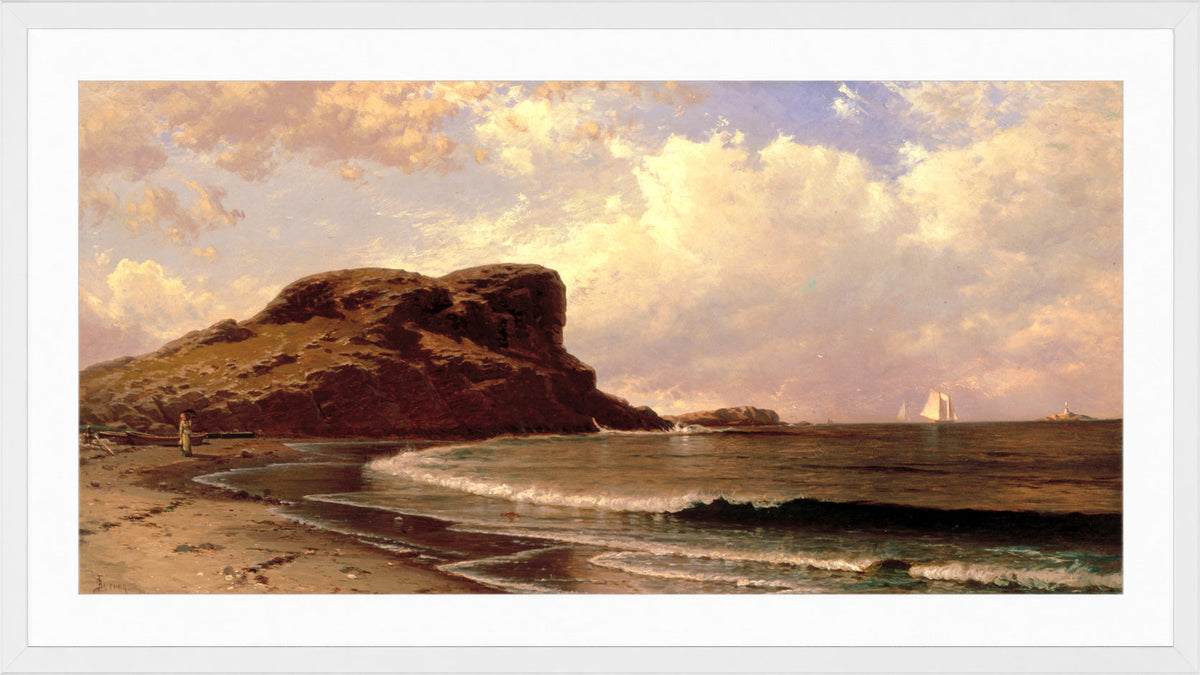 Alfred Thompson Bricher, Castle Rock, Nahant, Massachusetts — white frame