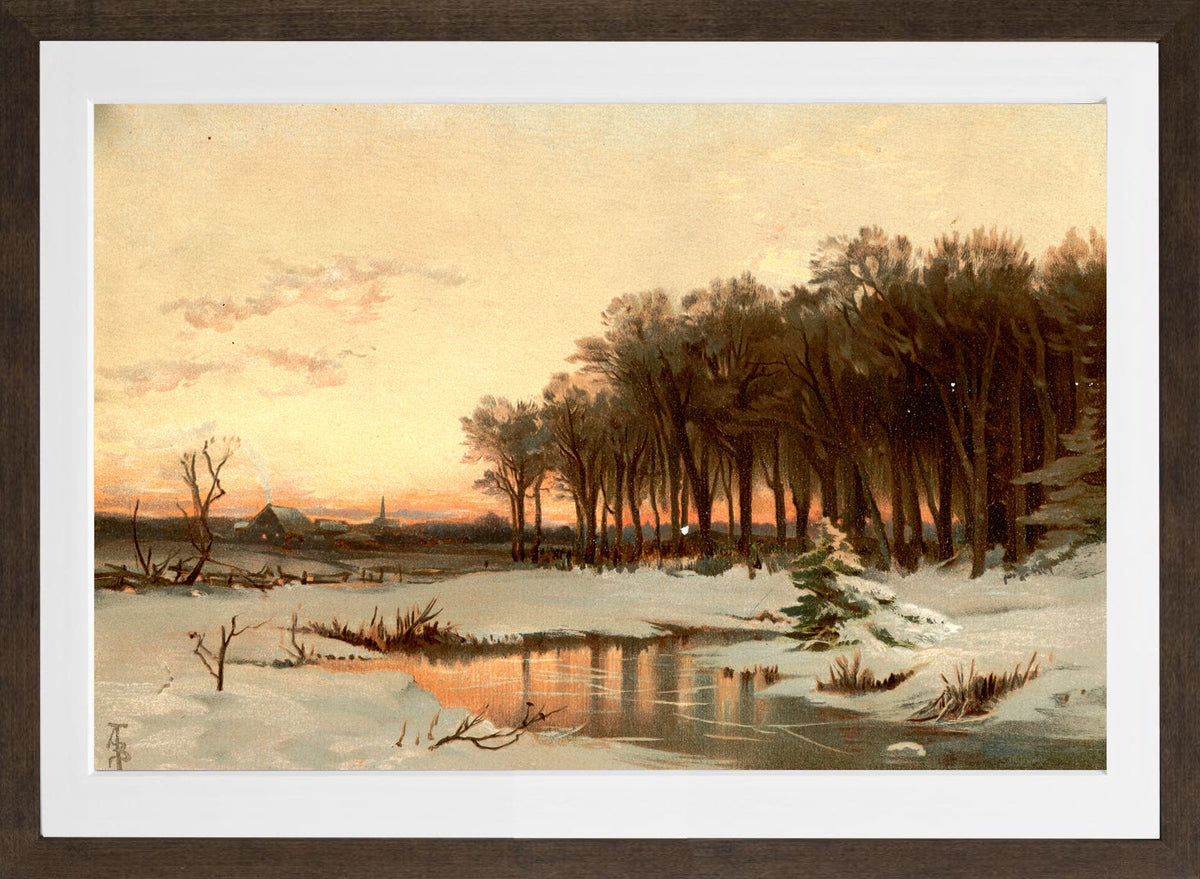 Alfred Thompson Bricher, Late Autumn, Saco River — brown frame