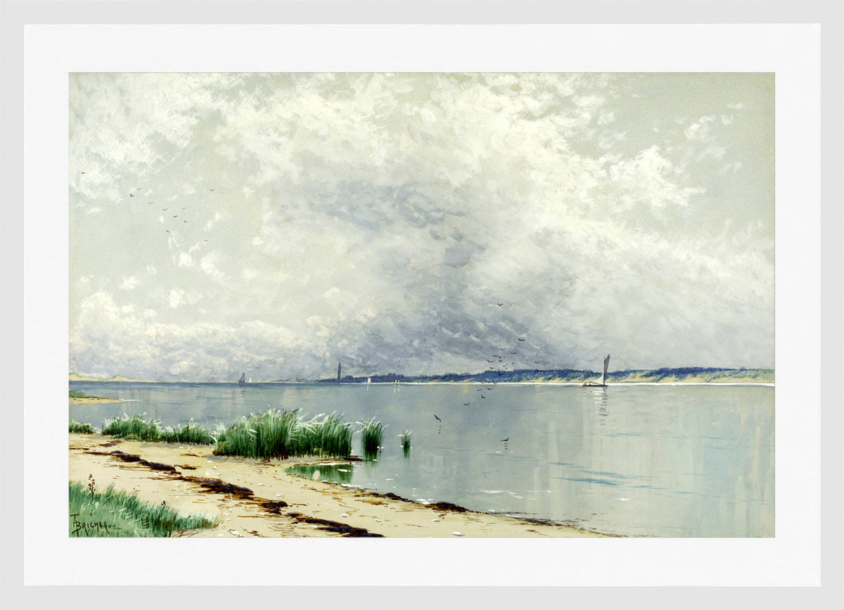 Alfred Thompson Bricher, Reflected Reeds (circa 1875) — white frame