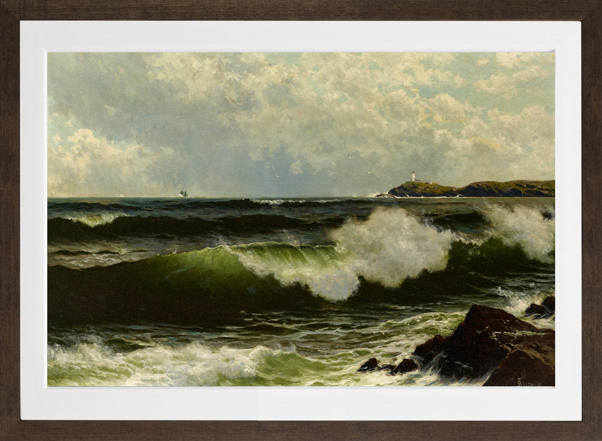 Alfred Thompson Bricher, Seascape (1885–1890) — brown frame