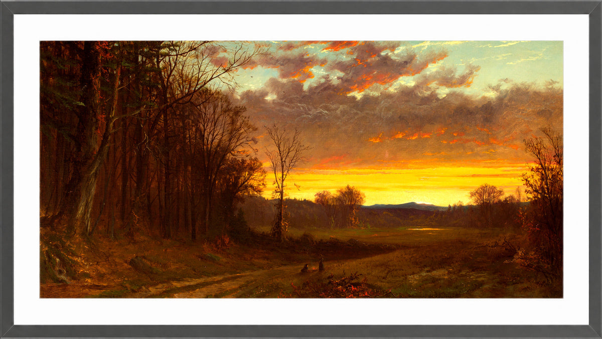 Alfred Thompson Bricher, Twilight in the Wilderness (1865) — dark grey frame