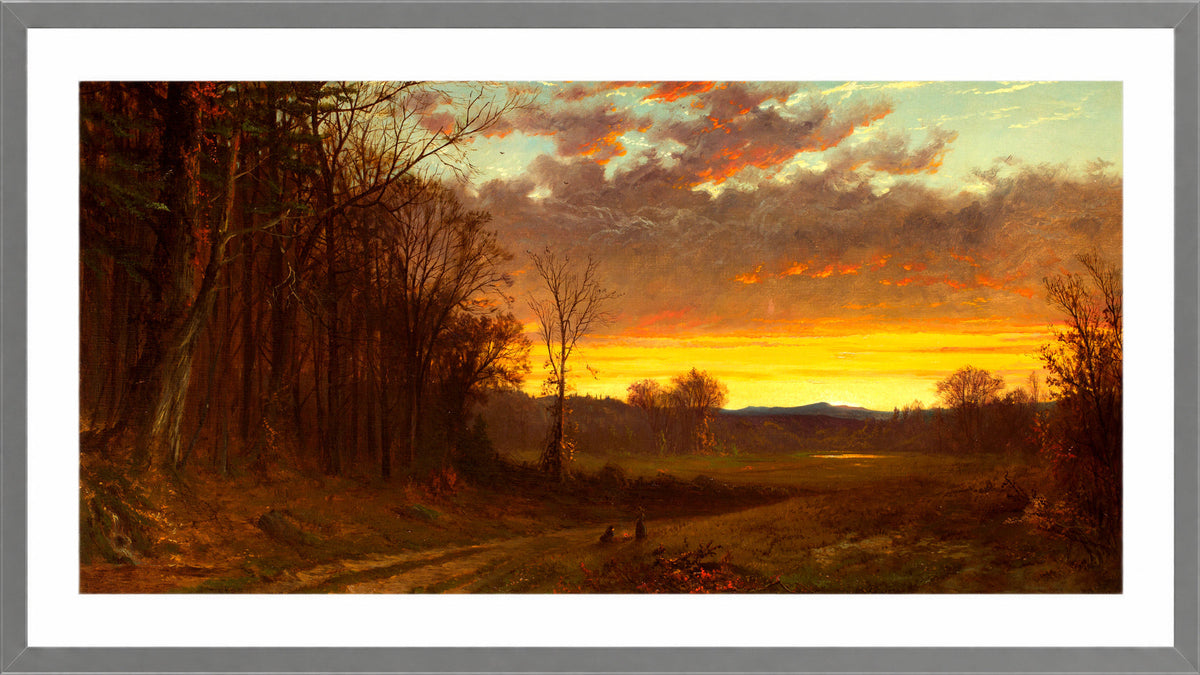 Alfred Thompson Bricher, Twilight in the Wilderness (1865) — light grey frame