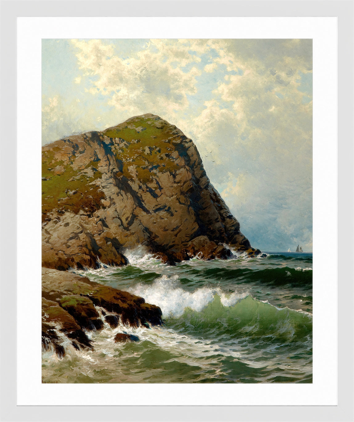 Alfred Thompson Bricher, White Head, Monhegan — white frame