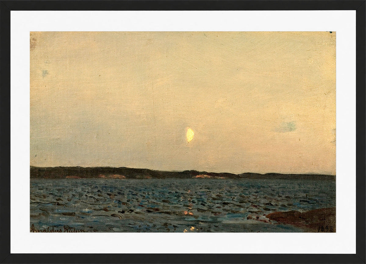 Amaldus Nielsen Print, Fjordstudie (1898) in a black frame