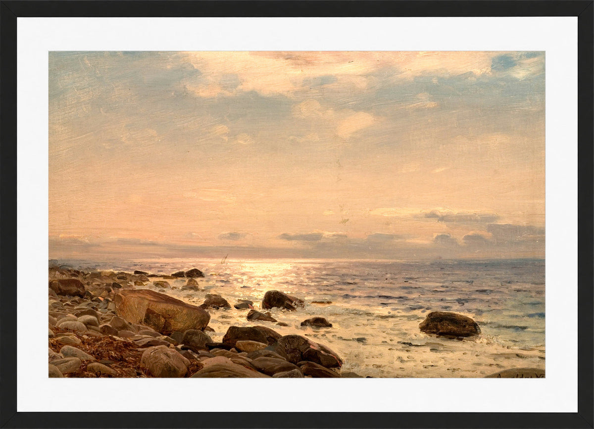 Amaldus Nielsen Print, Fra Hodne, Jæren (1892) in a black frame