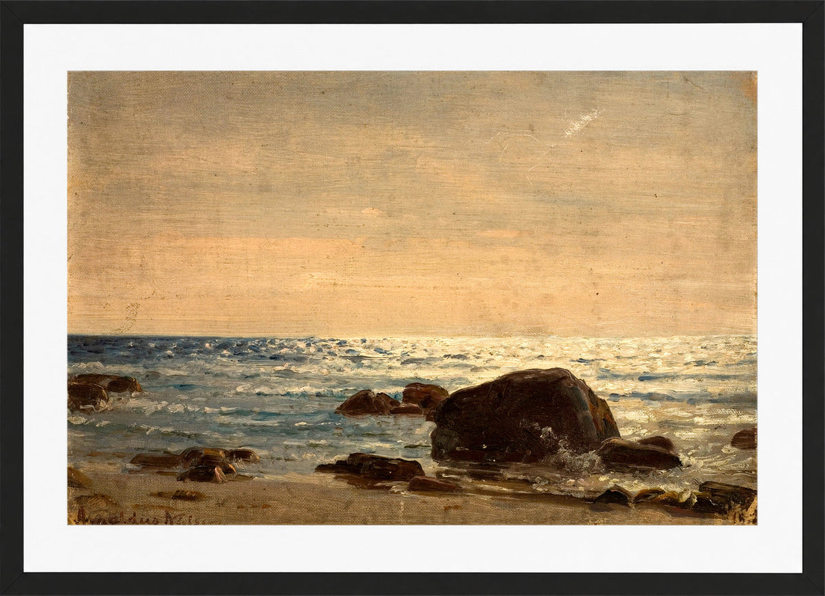 Amaldus Nielsen Print, Fra Jæren (1892) in a black frame