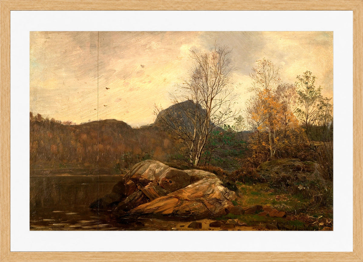 Amaldus Nielsen Print, Høst in a light oak frame