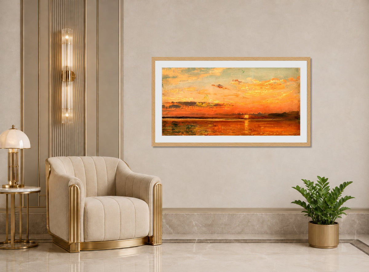 Amaldus Nielsen Print, September (1896) displayed in an Art Deco interior
