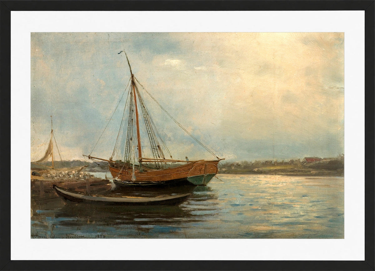 Amaldus Nielsen Print, Studie (1858) in a black frame