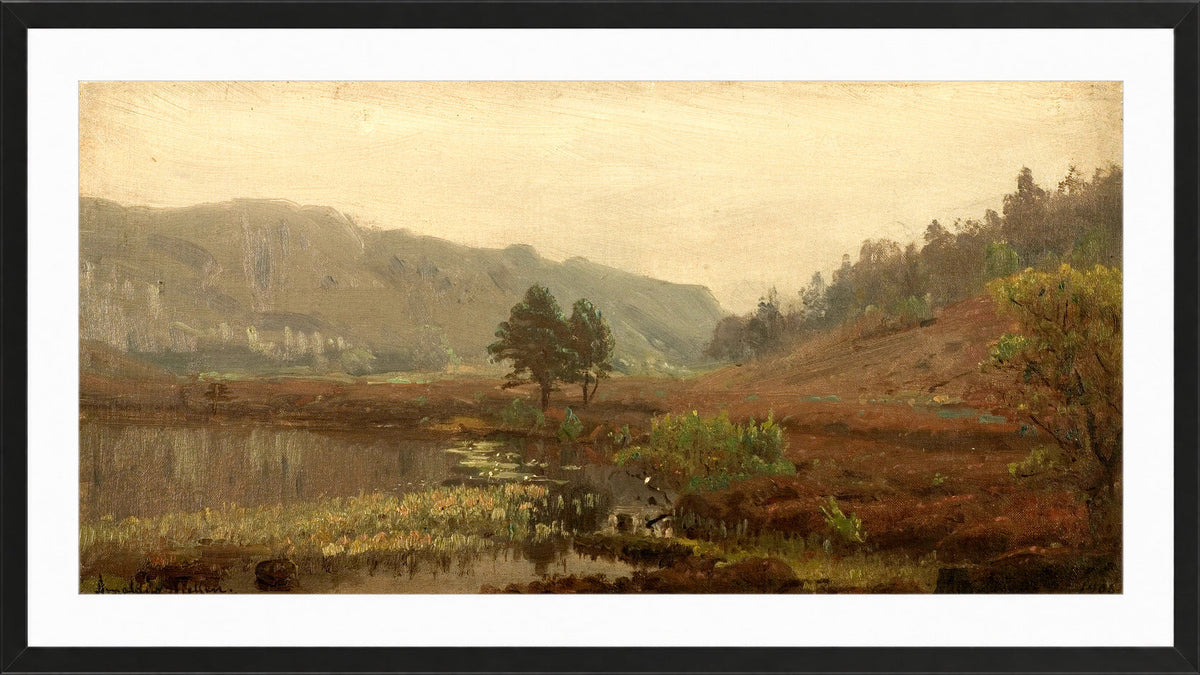 Amaldus Nielsen Print, Tåkestemning in a black frame