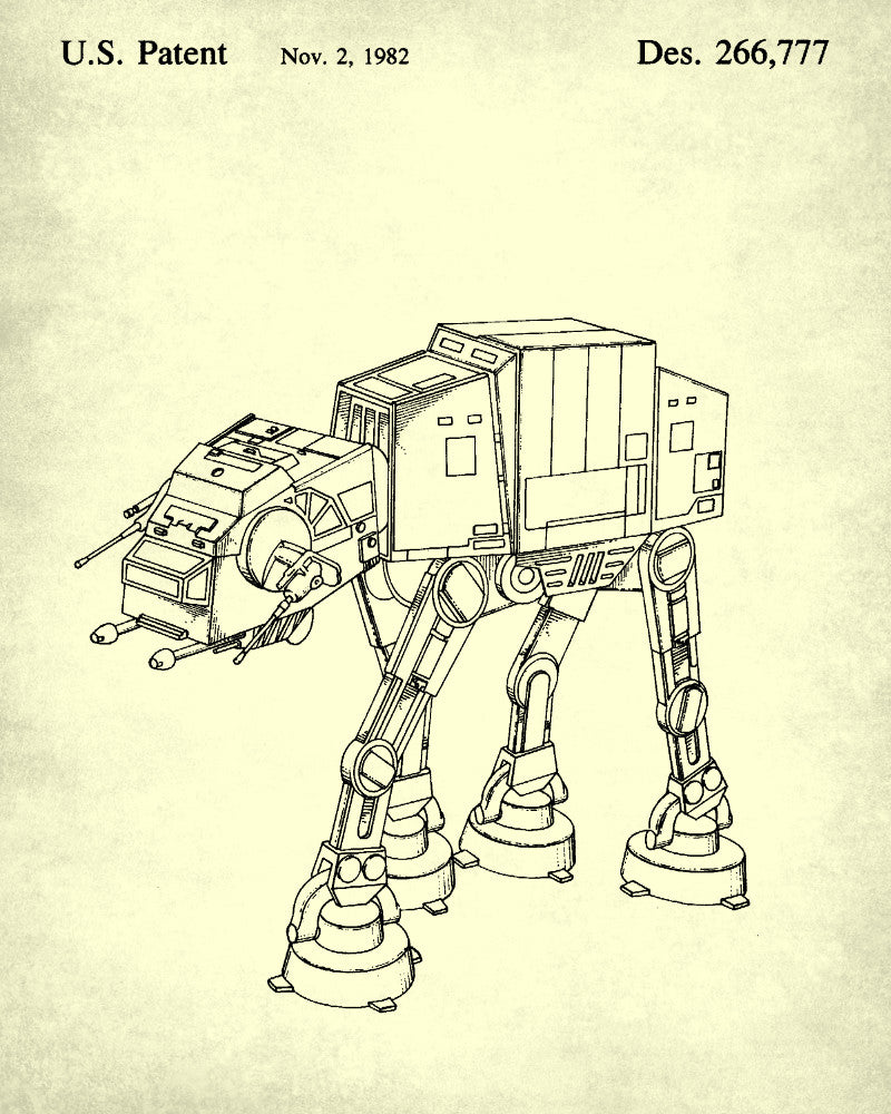AT-AT Blueprint Poster Patent Print Star Wars