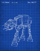 AT-AT Blueprint Poster Patent Print Star Wars