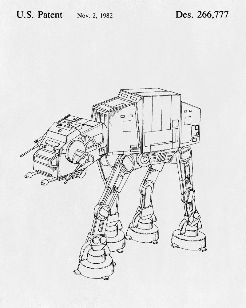 AT-AT Blueprint Poster Patent Print Star Wars