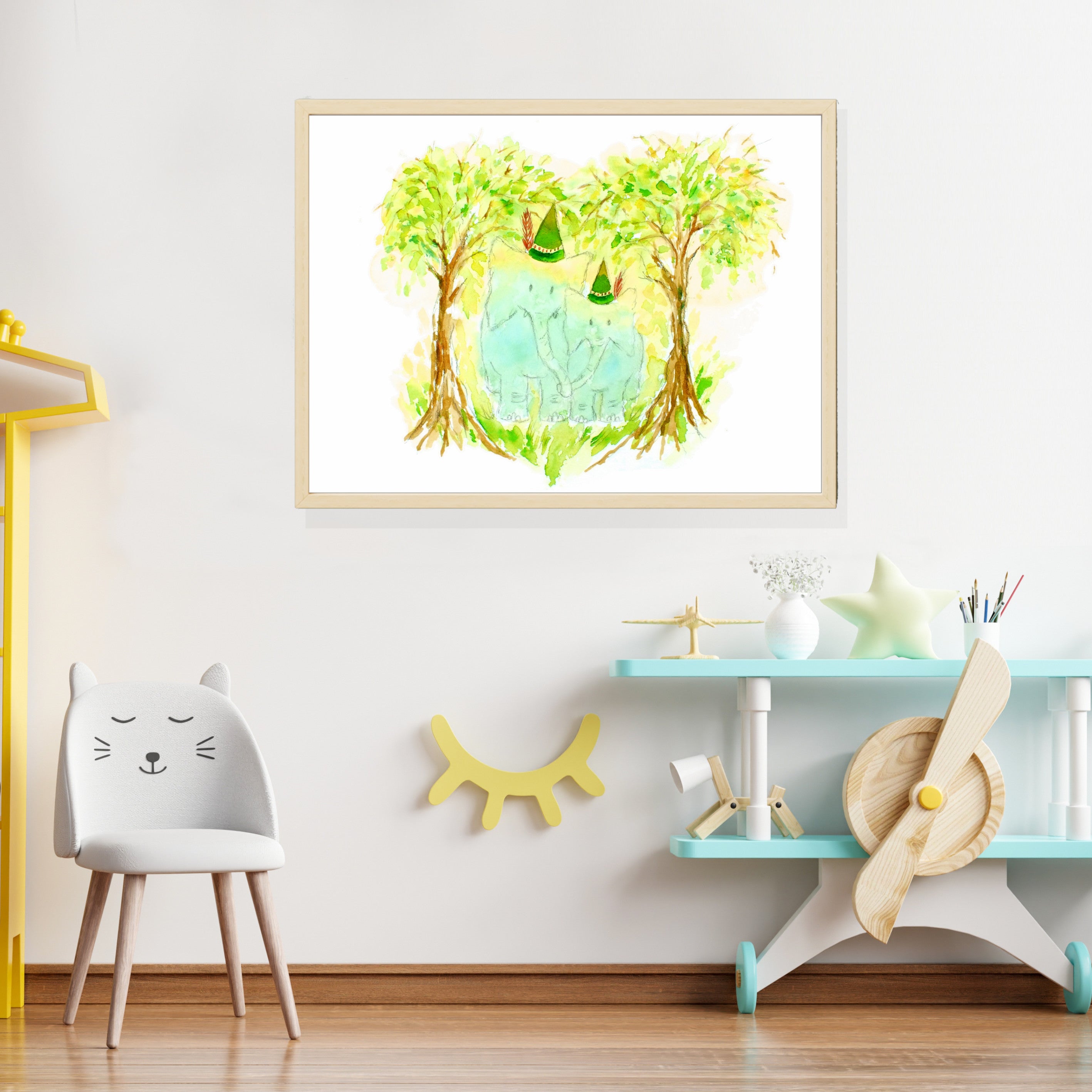 Austrian Elephants Children's Nursery Wall Art Print
