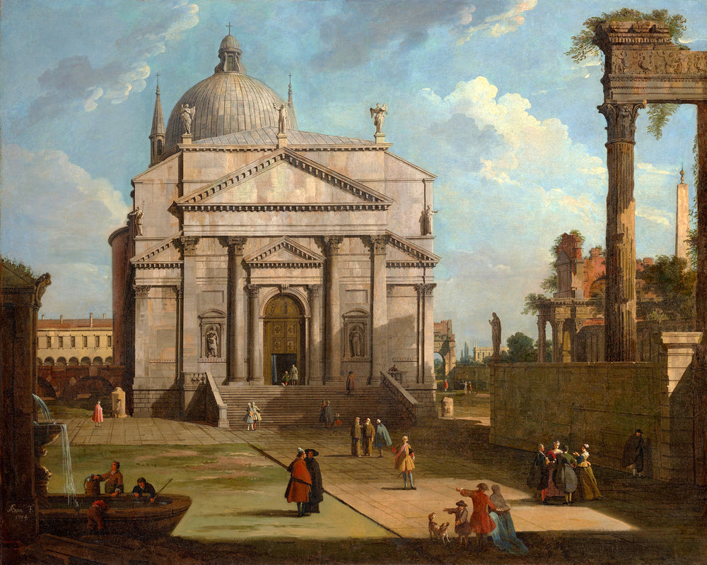 Canaletto Print, A capriccio with the church of the Redentore (1744) — unframed