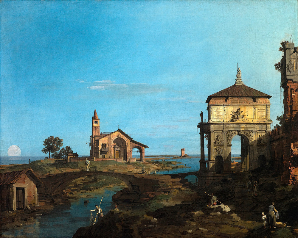 Canaletto Print, An Island in the Lagoon with a Gateway and a Church (1743–44) — unframed