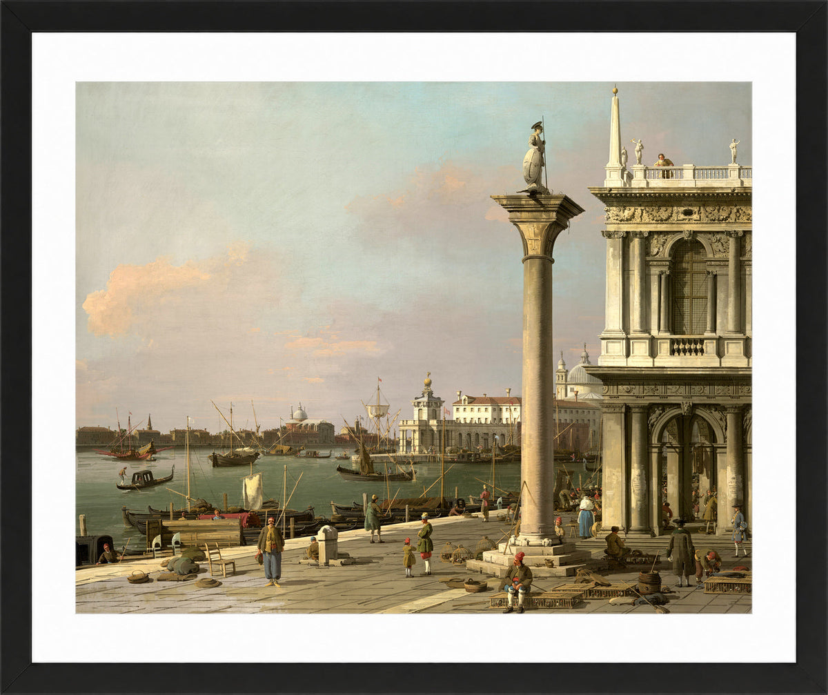 Canaletto Print, Bacino di San Marco: From the Piazzetta — black frame
