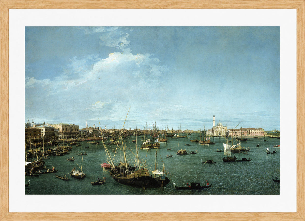 Canaletto Print, Bacino di San Marco, Venice (circa 1738) — oak frame