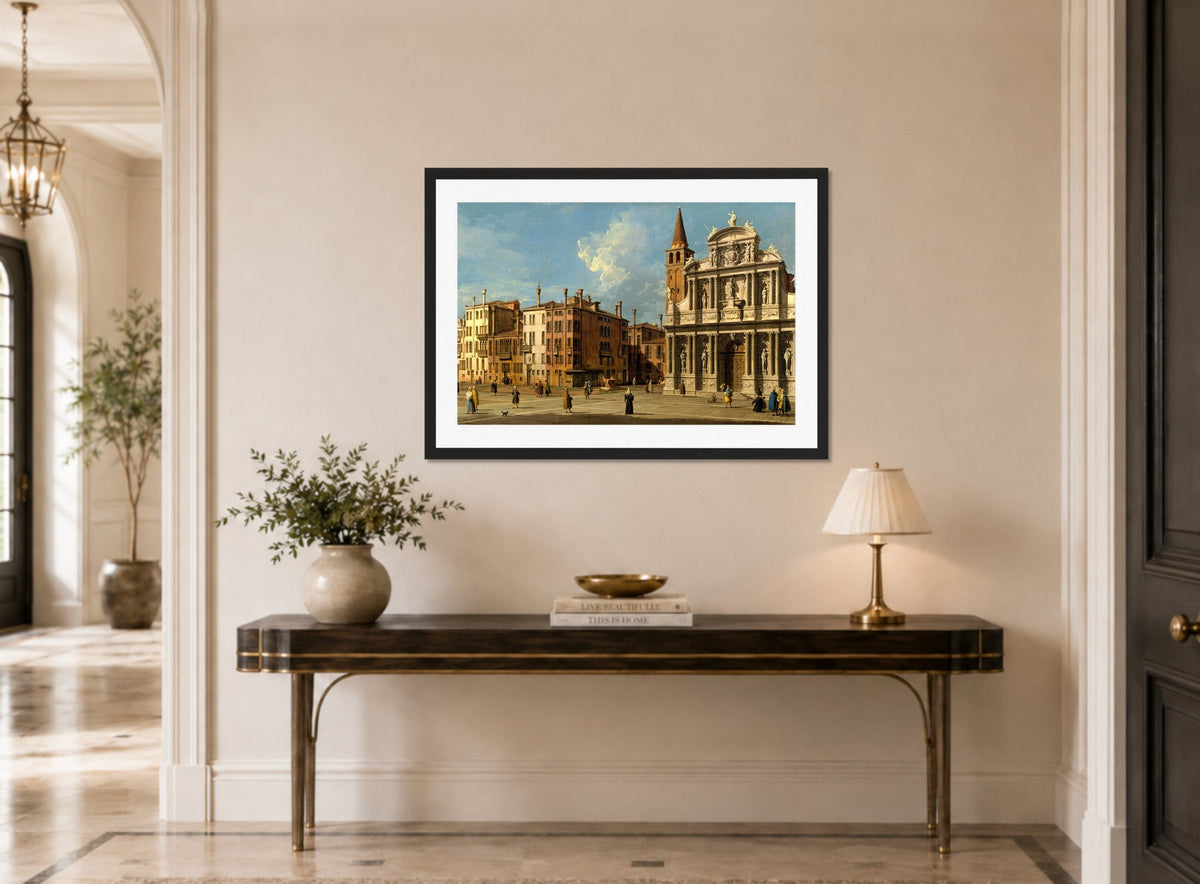 Canaletto Print, Campo Santa Maria Zobenigo, Venice (1730s) — hallway