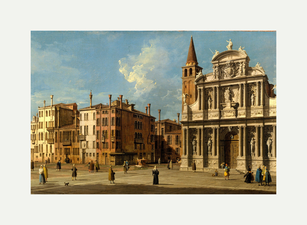Canaletto Print, Campo Santa Maria Zobenigo, Venice (1730s) — rolled canvas