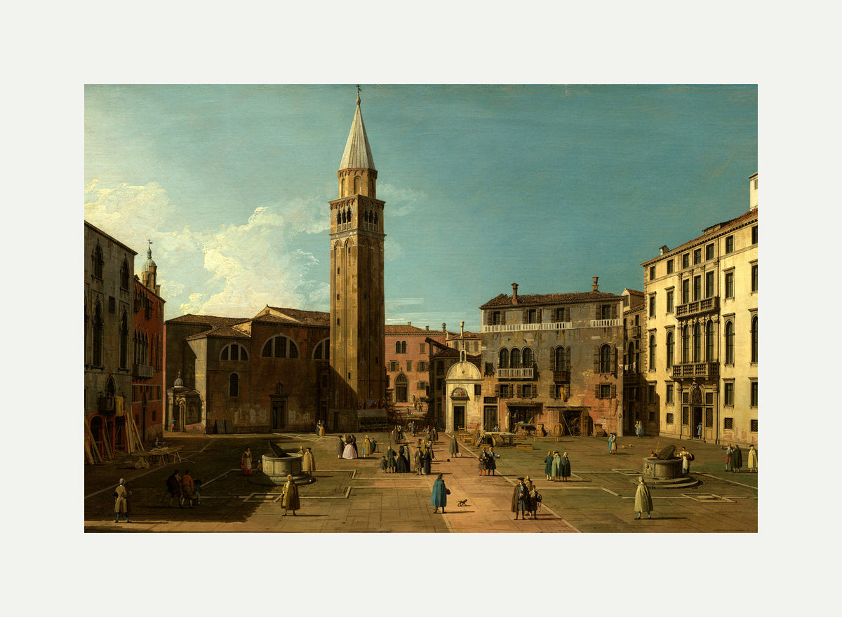 Canaletto Print, Campo Sant’Angelo, Venice (1730s) — rolled canvas