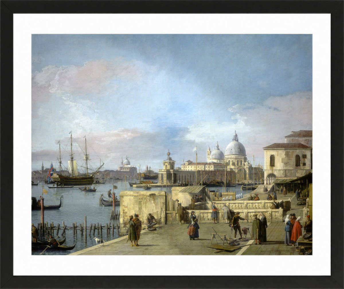 Canaletto Print, Entrance to the Grand Canal from the Molo, Venice (1742-1744) — black frame