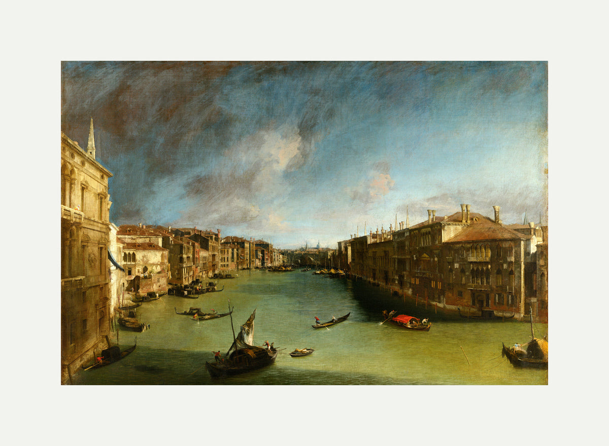 Canaletto Print, Grand Canal from Palazzo Balbi towards the Rialto (between 1720 and 1723) — rolled canvas