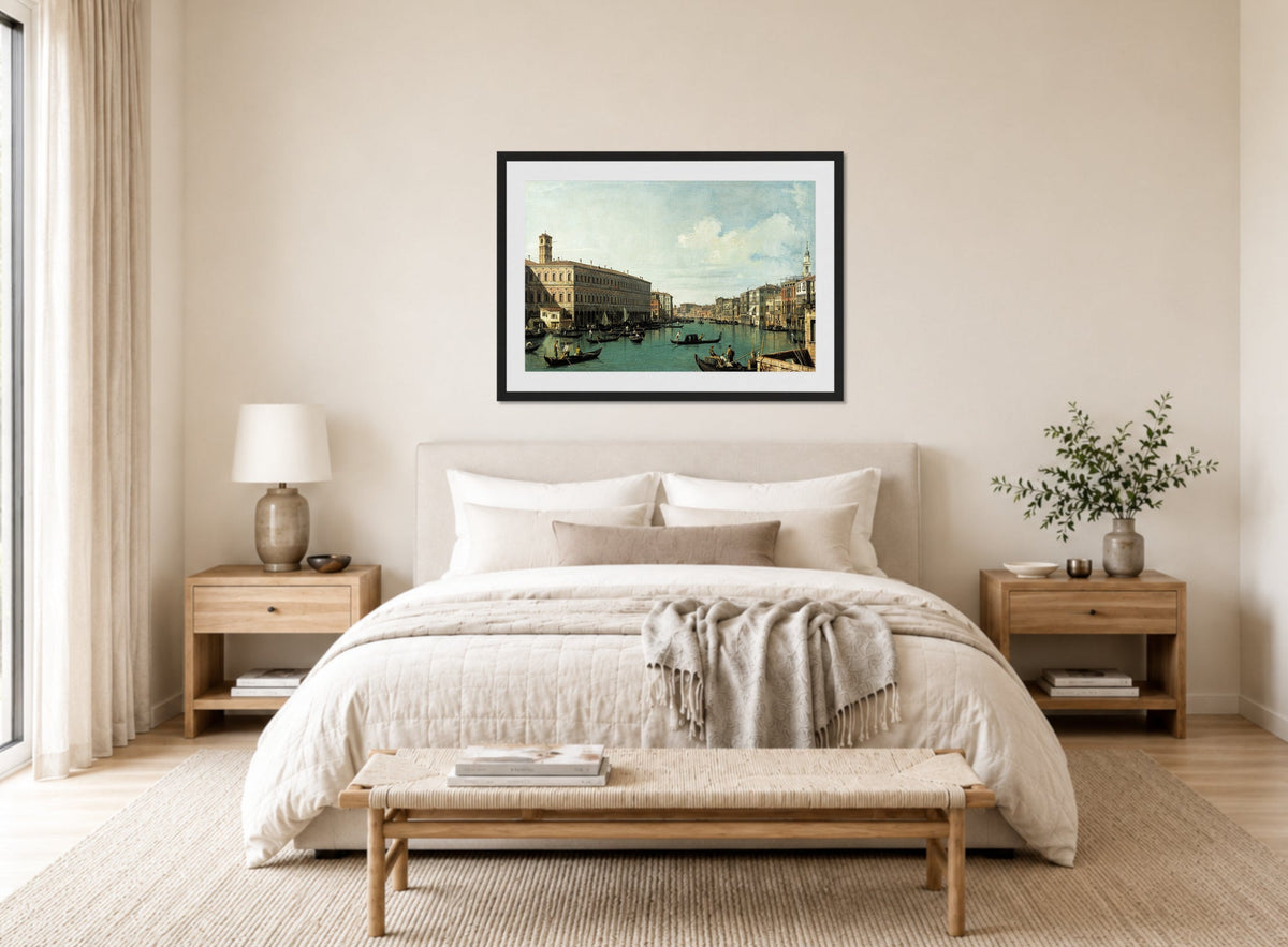 Canaletto Print, Le Grand Canal, vu du pont du Rialto (The Grand Canal Seen from the Rialto Bridge) (1725) — bedroom