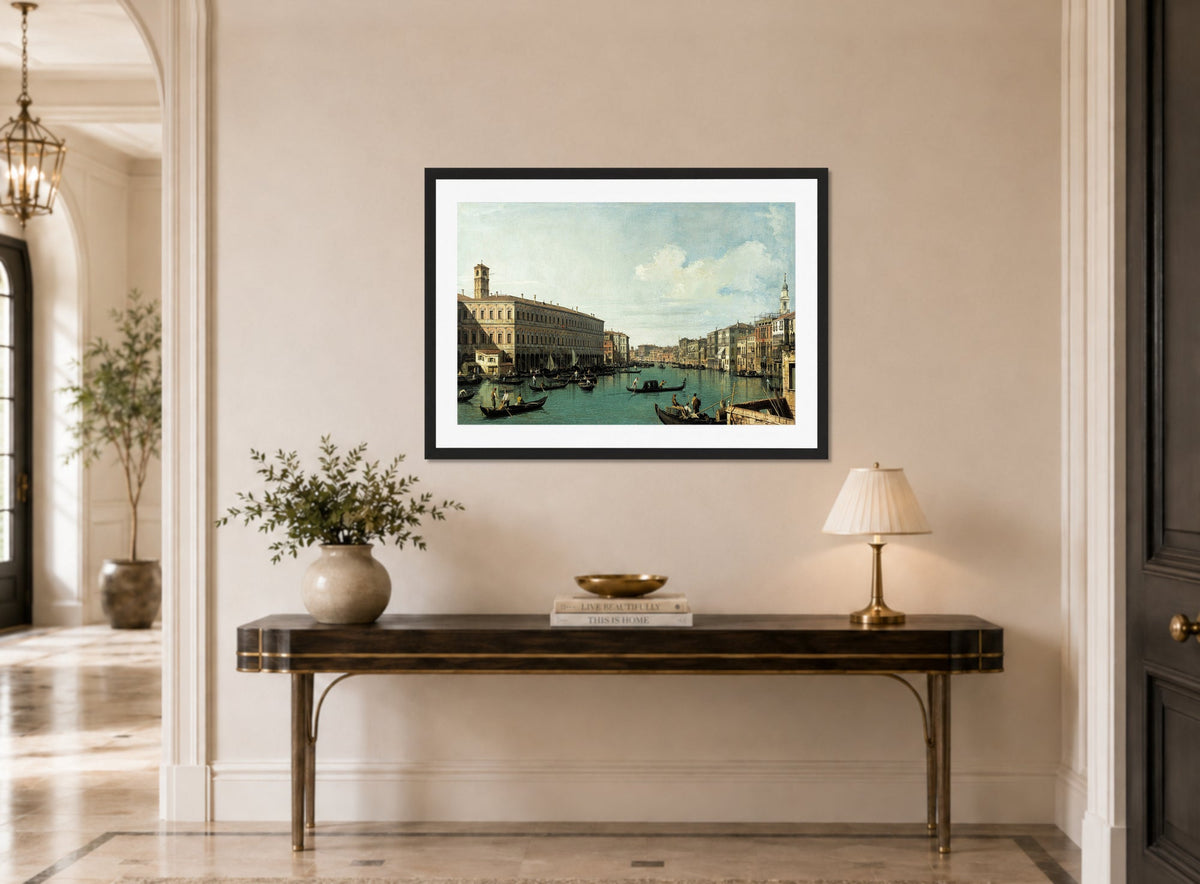 Canaletto Print, Le Grand Canal, vu du pont du Rialto (The Grand Canal Seen from the Rialto Bridge) (1725) — hallway