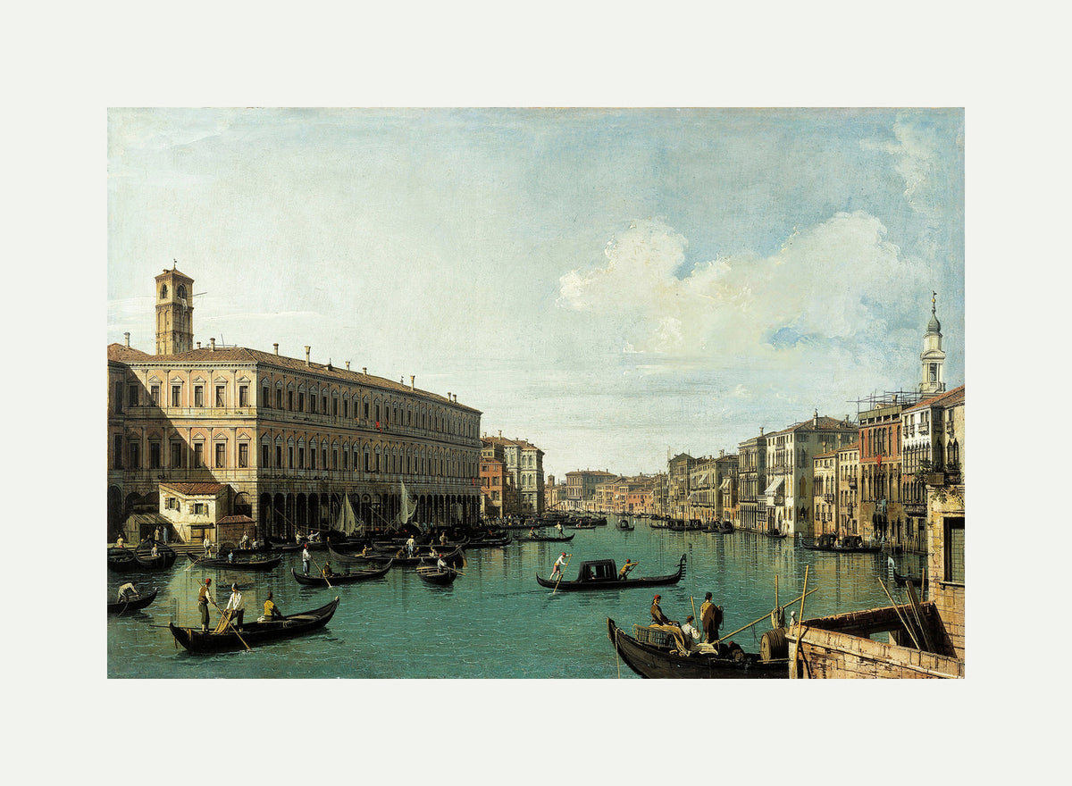 Canaletto Print, Le Grand Canal, vu du pont du Rialto (The Grand Canal Seen from the Rialto Bridge) (1725) — rolled canvas