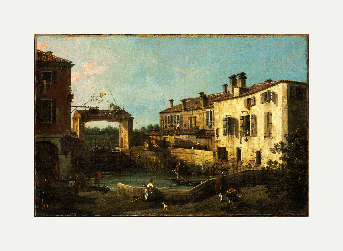 Canaletto Print, Lock near Dolo — rolled canvas