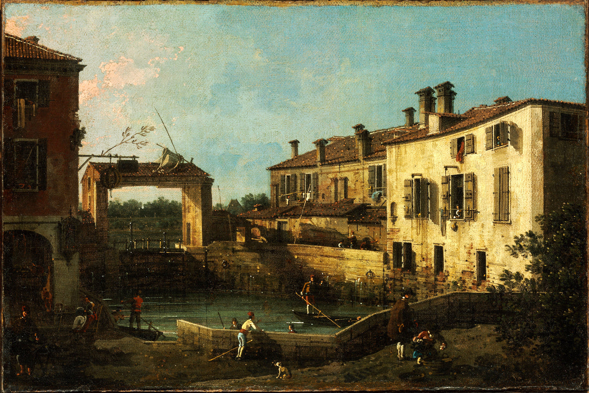 Canaletto Print, Lock near Dolo — unframed