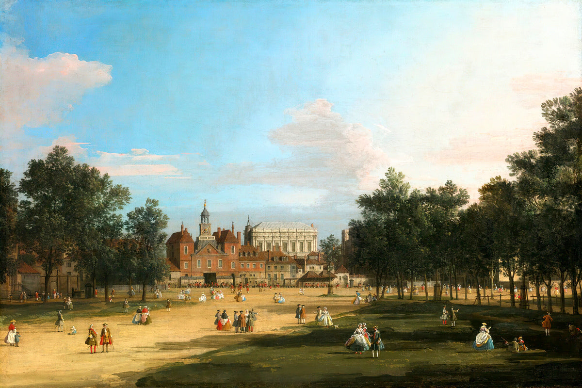 Canaletto Print, London: The Old Horse Guards and Banqueting Hall, Whitehall, from St James’s Park — unframed