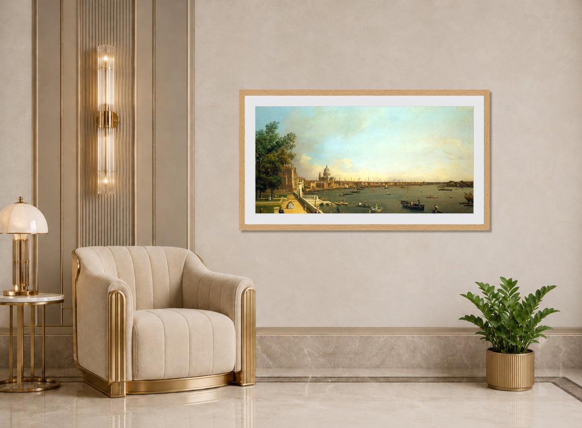 Canaletto Print, London: The Thames from Somerset House Terrace towards the City — art deco roomset