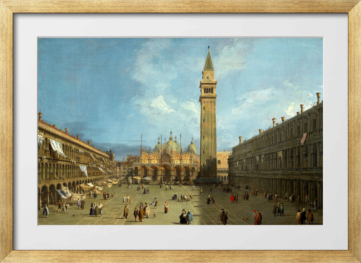 Canaletto Print, Piazza San Marco (late 1720s) — gold frame
